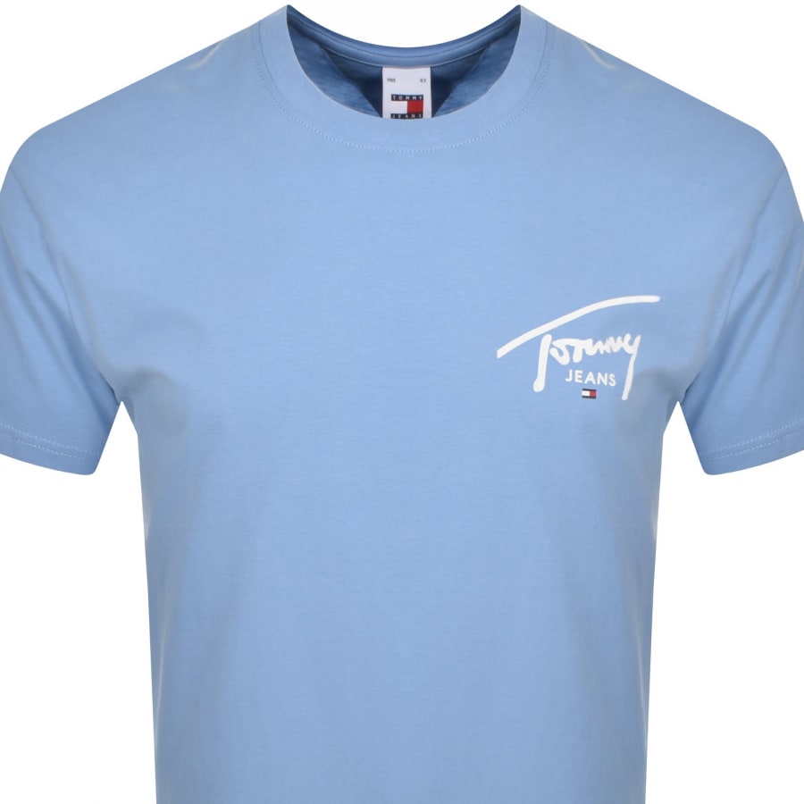 Tommy Jeans Signature Print T Shirt Blue